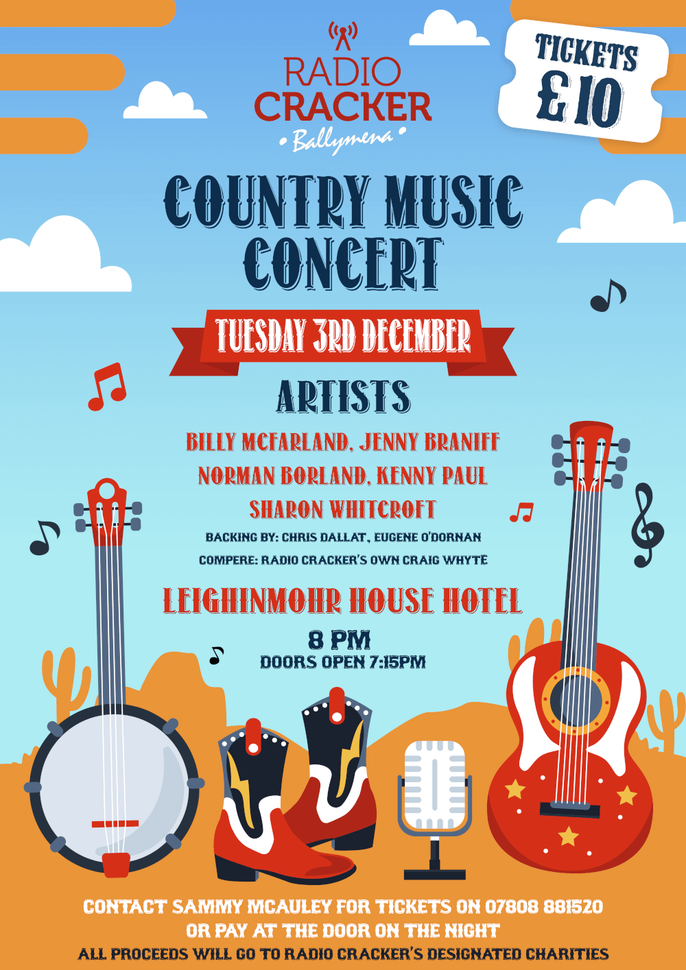 flyer for Radio Cracker 2024 country concert