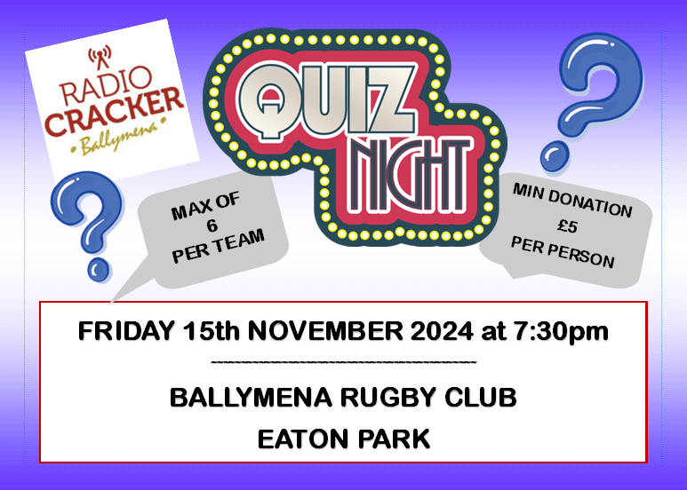 flyer for Radio Cracker 2024 quiz night